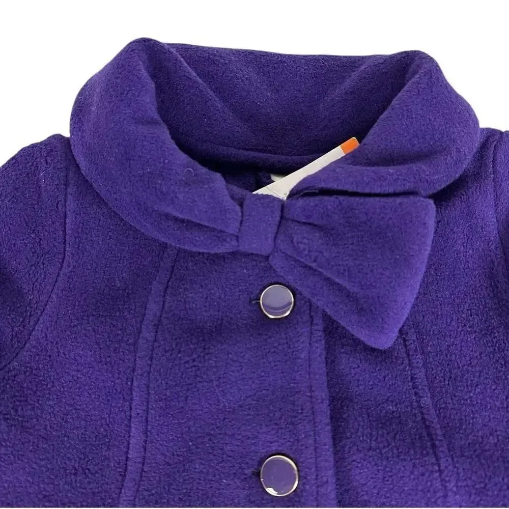 Gymboree Purple Bow Collar Coat 2T-3T